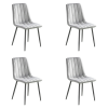 Velvet Dining Chair Light Grey - Set of 4 | TurcoBazaar WW101LIGHTGREY