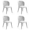 Velvet Dining Chair Light Grey - Set of 4 | TurcoBazaar WW166LIGHTGREYVELVET