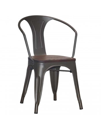 Bistro Dining Chair Dark Grey Woden Seat Indoors | TurcoBazaar WW170DG Bistro Dining Chair Dark Grey Woden Seat Indoors | TurcoBazaar WW170DG