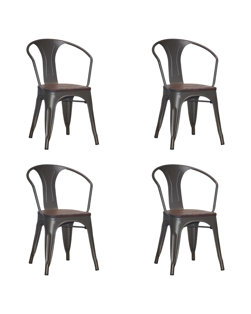 Bistro Dining Chair Dark Grey Woden Seat Indoors | TurcoBazaar WW170DG Bistro Dining Chair Dark Grey Woden Seat Indoors | TurcoBazaar WW170DG