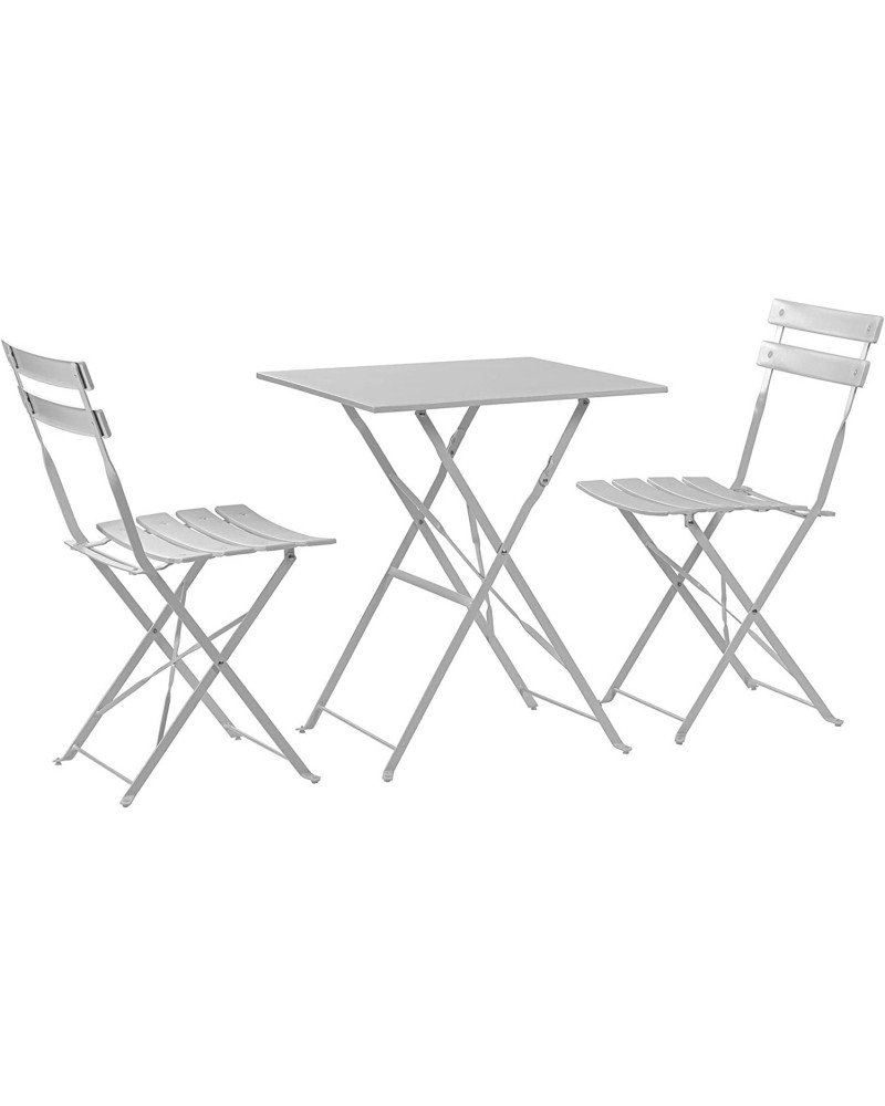Folding Bistro Set Table & 2 Chairs White | TurcoBazaar WW178WHITE Folding Bistro Set Table & 2 Chairs White | TurcoBazaar WW178WHITE