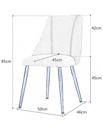 Velvet Dining Chair Dark Grey - Set of 4 | TurcoBazaar WW185DARKGREY Velvet Dining Chair Dark Grey - Set of 4 | TurcoBazaar WW185DARKGREY