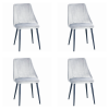 Velvet Dining Chair Light Grey - Set of 4 | TurcoBazaar WW185LIGHTGREY