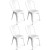 4pcs Bistro Dining Chair Steel White Indoors | TurcoBazaar WW60W