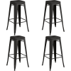 High Bar Stool Steel Black Indoors - Set of 4 | TurcoBazaar WW61