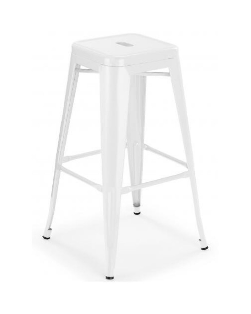 High Bar stool Steel White Indoors - Set of 4 | TurcoBazaar WW61WHITE