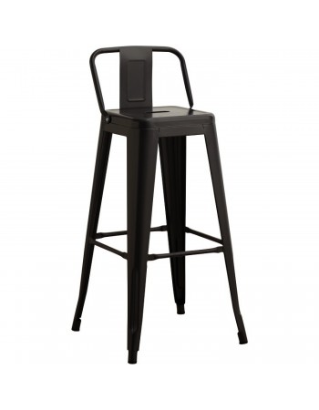 High Bar Stool Steel Black with Backrest Indoors | TurcoBazaar WW62 High Bar Stool Steel Black with Backrest Indoors | TurcoBazaar WW62