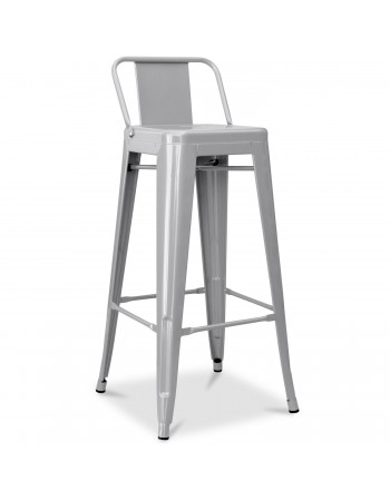High Bar Stool Steel Grey with Backrest Indoors - Set of 4 | TurcoBazaar WW62G High Bar Stool Steel Grey with Backrest Indoors - Set of 4 | TurcoBazaar WW62G