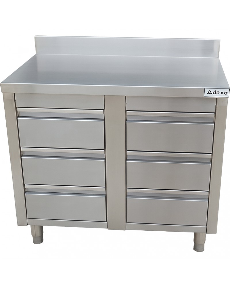 Commercial Stainless Steel Cabinet with 6 Drawers 1000×600×900mm | TurcoBazaar YL4DS106A
