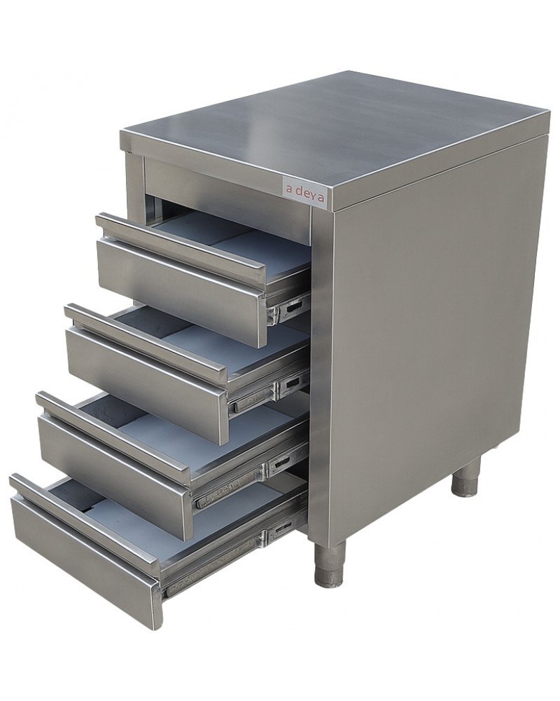 Commercial Stainless Steel Cabinet with 4 Drawers 500×600×900mm | TurcoBazaar YL4DS56