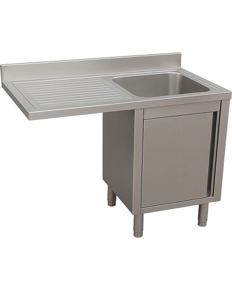 Stainless Steel Single Bowl Sink Unit with Left Drainer & Cabinet 1200×700×950mm | TurcoBazaar YLC127SBR1