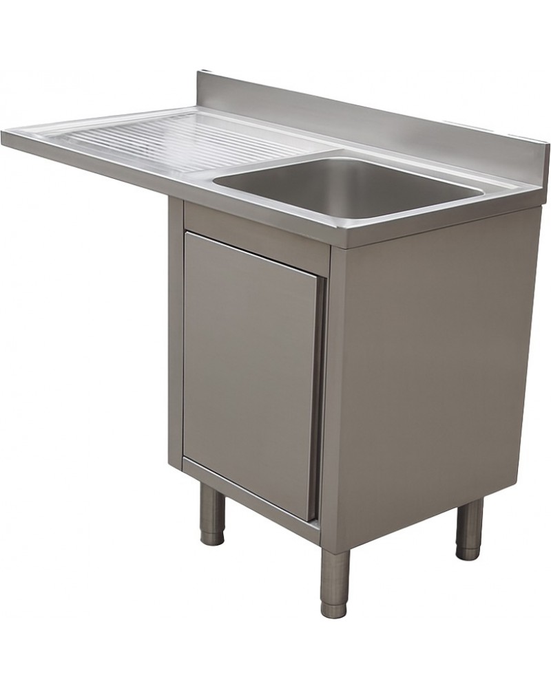 Stainless Steel Single Bowl Sink Unit with Left Drainer & Cabinet 1200×700×950mm | TurcoBazaar YLC127SBR1