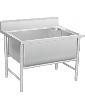 Commercial 1 Large Bowl Pot Wash Sink with Splashback 1000x700x950 | TurcoBazaar YLS107BM1