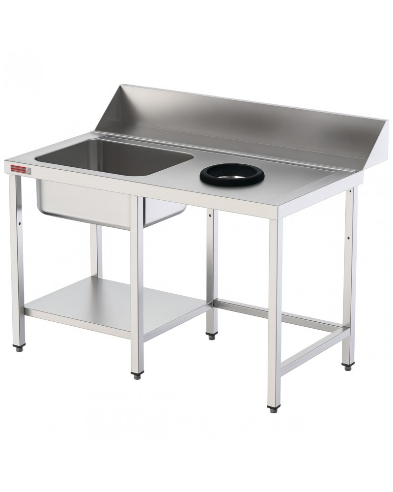 Commercial Stainless Steel Sink with Waste Hole and Splashback 1200x750x970 | TurcoBazaar YLS1275B1DR