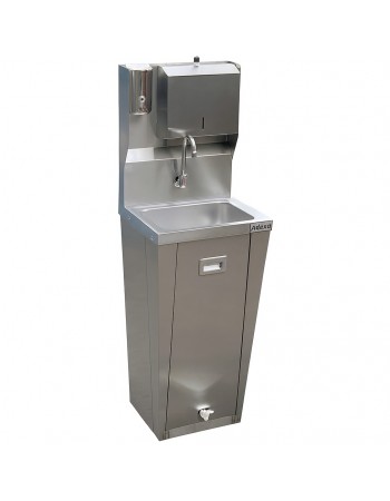 Commercial Stainless Steel Hand Wash Basin with Foot Pedal and Dispenser Unit 430x385x1350mm | TurcoBazaar YLS20
