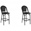 Teslin High Barstool Aluminium Black - Set of 2 | TurcoBazaar ZF3002CBLACK