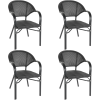 Bistro Teslin Chair Double Tube Aluminium Black - Set of 4 | TurcoBazaar ZF3022CBLACK