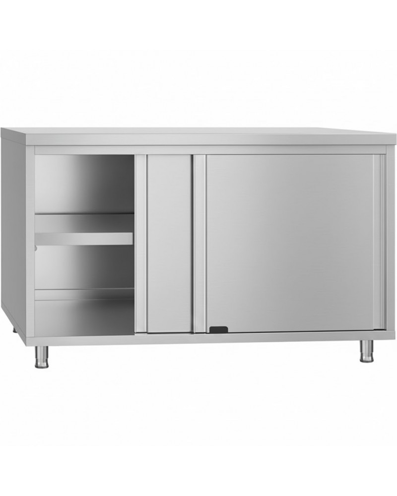Commercial Stainless Steel Sliding Door Work Table Cabinet 1000x600x850mm | TurcoBazaar QNH314