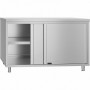 Commercial Stainless Steel Sliding Door Work Table Cabinet 1000x600x850mm | TurcoBazaar QNH314