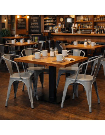 Bistro Dining Chair Steel Grey Indoors - Set of 4 | TurcoBazaar WW167G