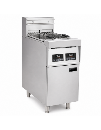 Professional Free Standing Electric Fryer Double Tank 2 x 14L 400x800x1100 mm | TurcoBazaar EF9C2