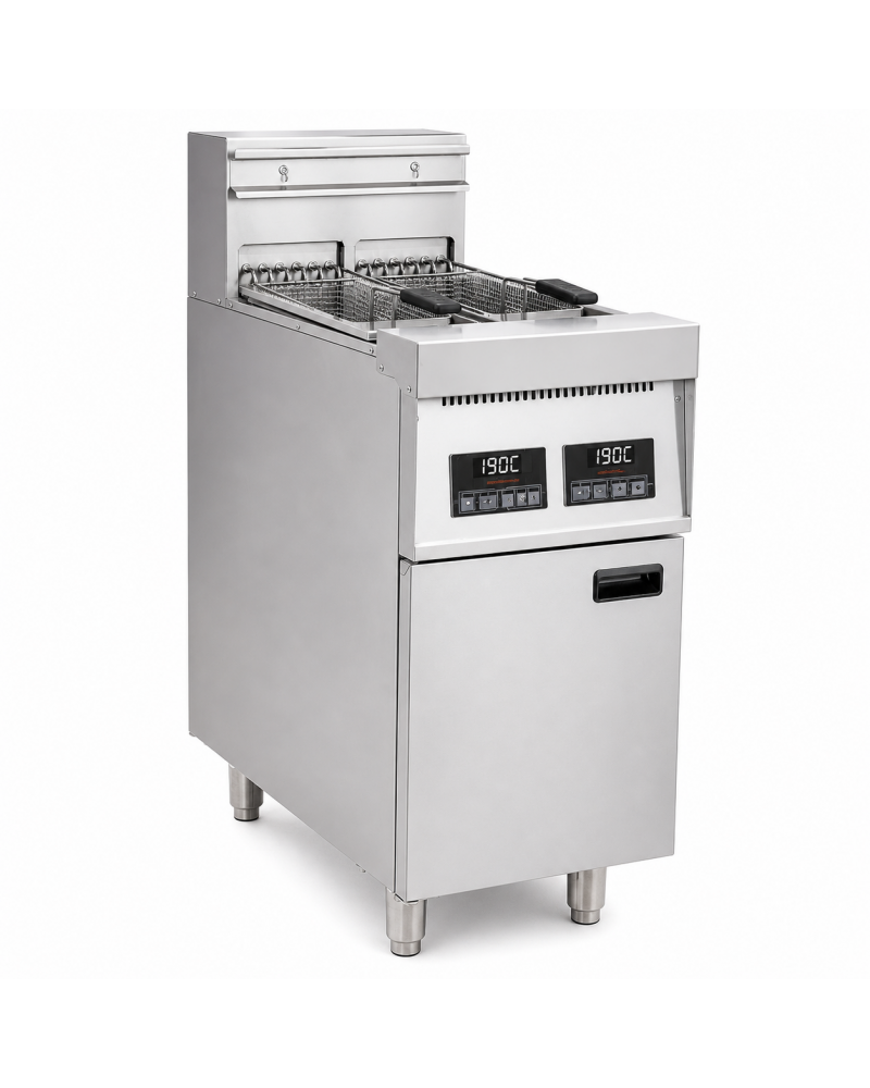 Professional Free Standing Electric Fryer Double Tank 2 x 14L 400x800x1100 mm | TurcoBazaar EF9C2 Professional Free Standing Electric Fryer Double Tank 2 x 14L 400x800x1100 mm | TurcoBazaar EF9C2