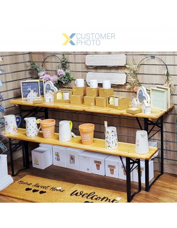 Three Piece Foldable Beer Table and Bench Set, Wooden Outdoor Garden Furniture 1800x460x770mm | TurcoBazaar BT18050 Three Piece Foldable Beer Table and Bench Set, Wooden Outdoor Garden Furniture 1800x460x770mm | TurcoBazaar BT18050