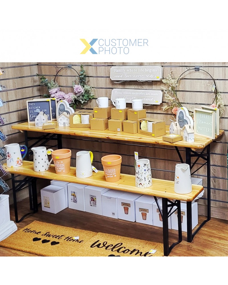 Three Piece Foldable Beer Table and Bench Set, Wooden Outdoor Garden Furniture 1800x460x770mm | TurcoBazaar BT18050 Three Piece Foldable Beer Table and Bench Set, Wooden Outdoor Garden Furniture 1800x460x770mm | TurcoBazaar BT18050