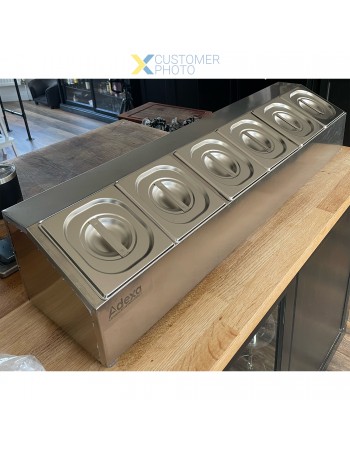 Commercial Condiment Holder including 6xGN1/6-100mm pans & Lids |  CHD06A