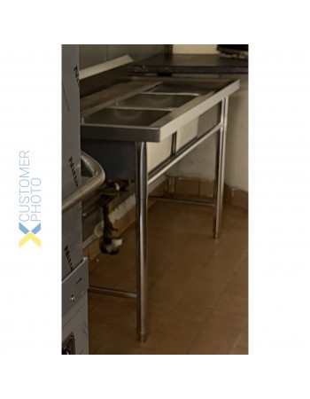 Commercial Double Sink Stainless steel 1400x600x900mm 2 bowl left Splashback | TurcoBazaar DBS14060LEFT