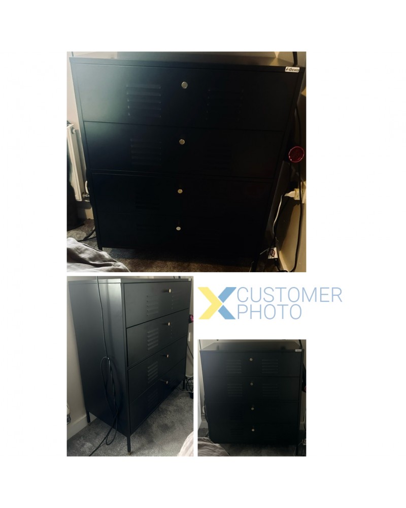 Metal Storage Cabinet 4 Drawers 800x400x1015mm Black | TurcoBazaar HMA14 Metal Storage Cabinet 4 Drawers 800x400x1015mm Black | TurcoBazaar HMA14
