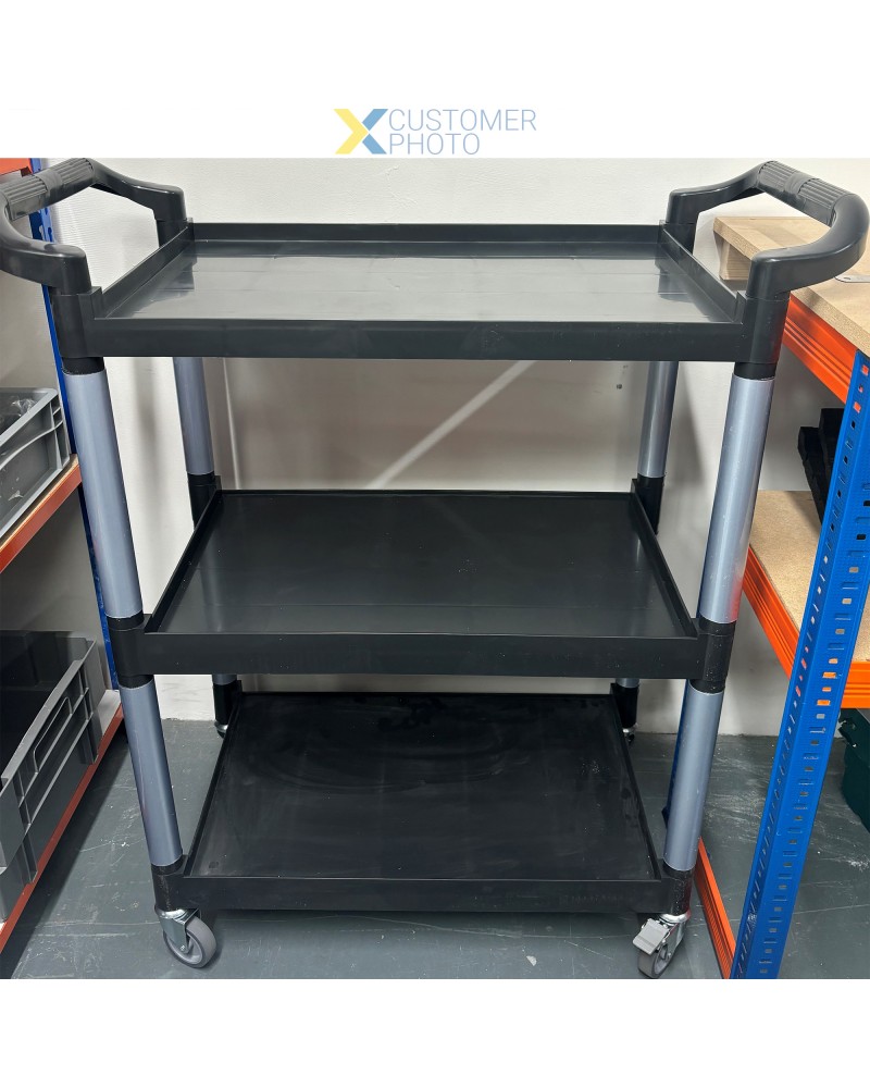 Professional Utility Trolley Multi-purpose 3 tier Black 860x420x930mm | TurcoBazaar JYXUC405BLACK