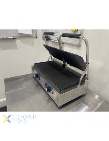 Heavy Duty Twin Panini Contact grill Dual Zone 3.6kW Ribbed | TurcoBazaar MLP813