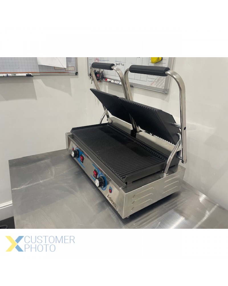 Heavy Duty Twin Panini Contact grill Dual Zone 3.6kW Ribbed | TurcoBazaar MLP813