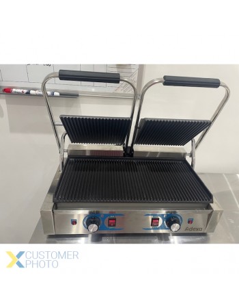 Heavy Duty Twin Panini Contact grill Dual Zone 3.6kW Ribbed | TurcoBazaar MLP813