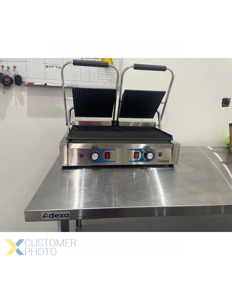 Heavy Duty Twin Panini Contact grill Dual Zone 3.6kW Ribbed | TurcoBazaar MLP813