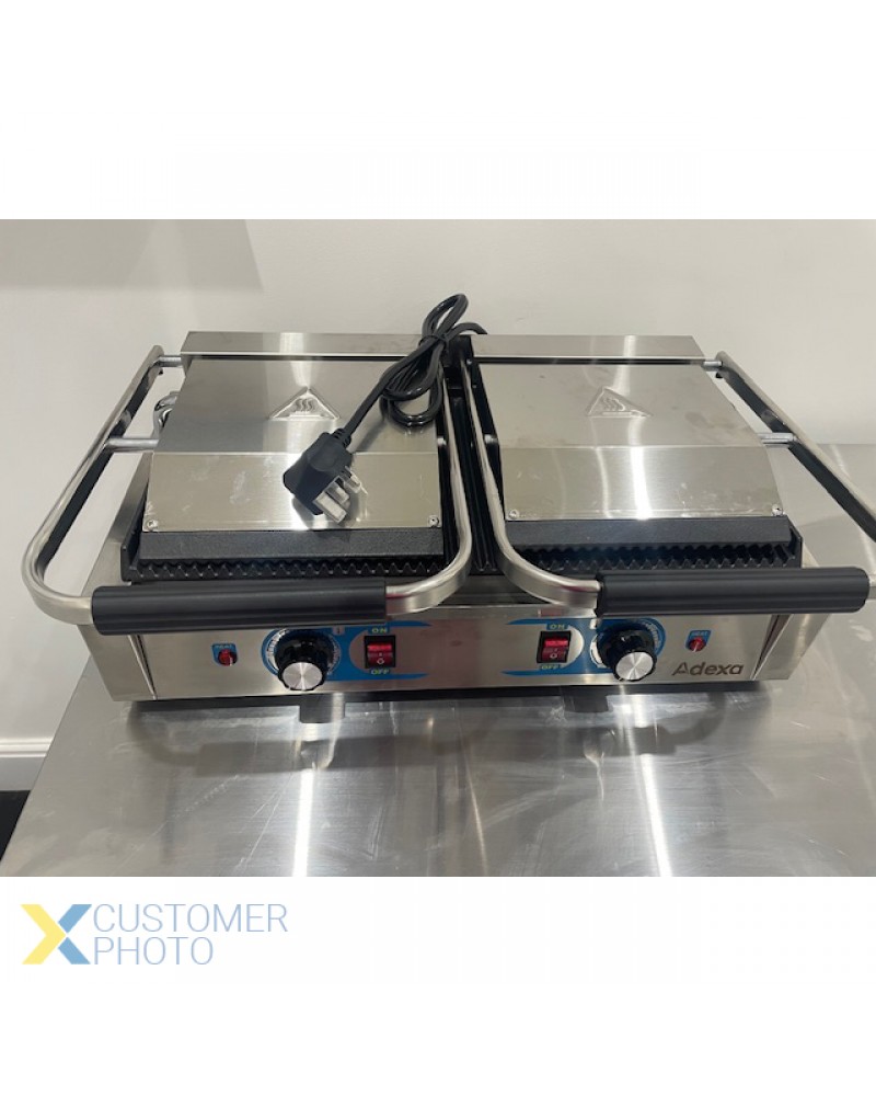 Heavy Duty Twin Panini Contact grill Dual Zone 3.6kW Ribbed | TurcoBazaar MLP813