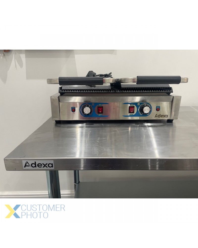 Heavy Duty Twin Panini Contact grill Dual Zone 3.6kW Ribbed | TurcoBazaar MLP813