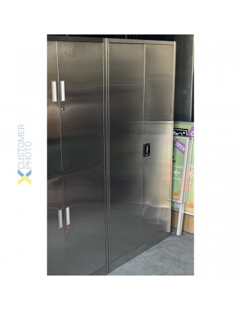 Commercial Stainless Steel Cabinet 2 Shelves 4 Doors 900x400x1800mm | TurcoBazaar MYSLC05