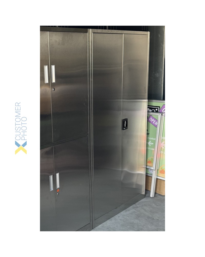 Commercial Stainless Steel Cabinet 2 Shelves 4 Doors 900x400x1800mm | TurcoBazaar MYSLC05