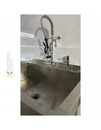 Pre Rinse Spray Unit with Swing faucet Deck mount Single inlet Height 600mm Stainless steel | TurcoBazaar EQ7803A08