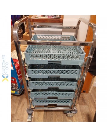 Commercial Dishwasher Basket Trolley Stainless steel 5 levels 550x510x1000mm | TurcoBazaar RT5505