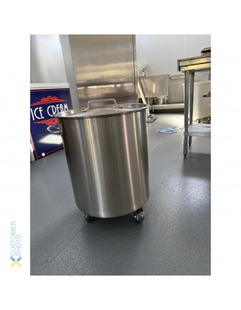 Professional Waste bin Stainless steel with Lid & Wheels 75 litres | TurcoBazaar SDC75 Professional Waste bin Stainless steel with Lid & Wheels 75 litres | TurcoBazaar SDC75