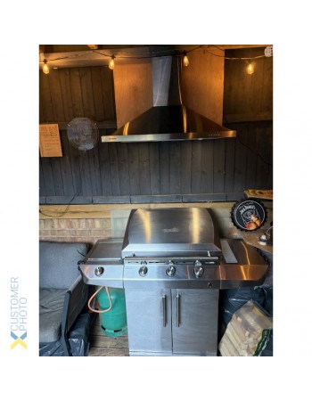 Commercial Chimney Extraction Canopy with Filter, Fan, Lights & 3 Speeds 900mm | TurcoBazaar SSCH1A