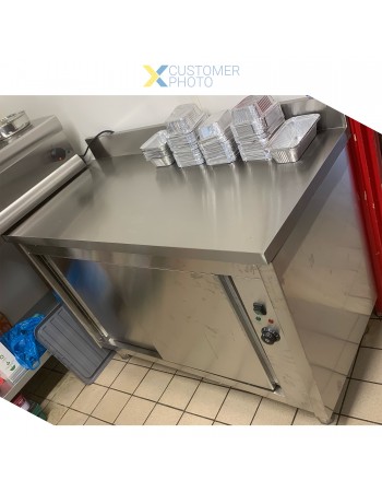 Professional Heated Cupboard Stainless steel Sliding doors Rear upstand Width 1200mm Depth 600mm | TurcoBazaar THWSR126A