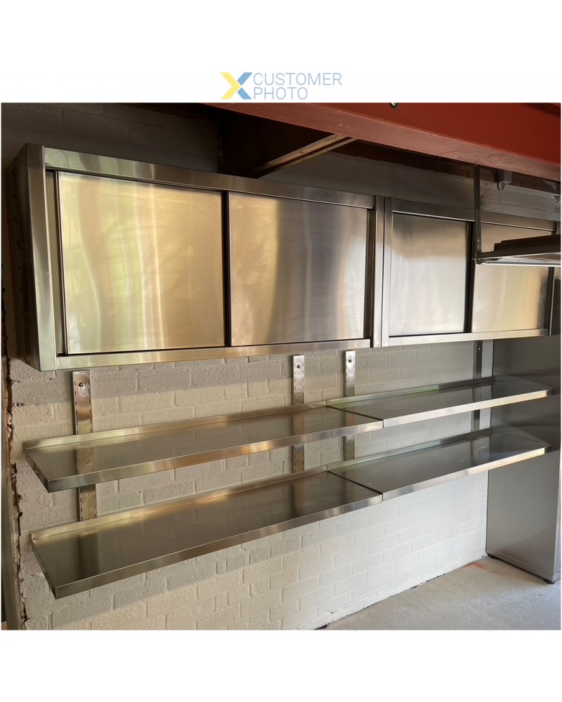 Wall shelf 2 levels 1600x400x600mm Stainless steel | TurcoBazaar WM16040B