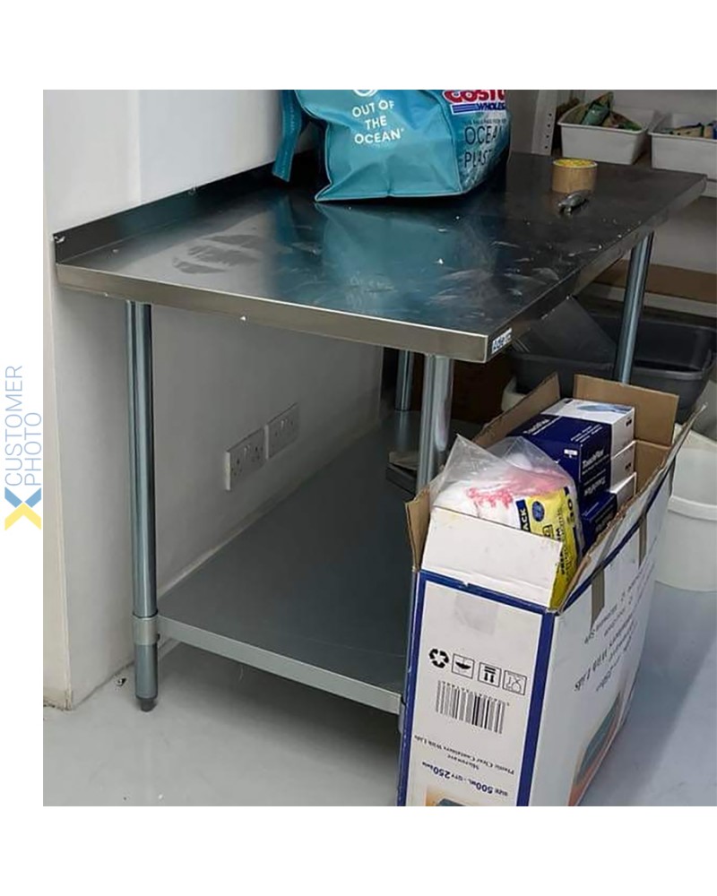 Commercial Stainless Steel Work Table Bottom shelf Upstand 1200x700x900mm | TurcoBazaar WT70120GB