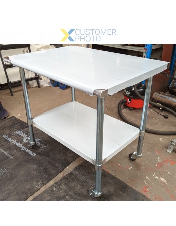 Commercial Mobile Work table Stainless steel Bottom shelf 1000x750x900mm | TurcoBazaar WTG750X1000C