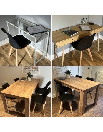 Side Dining Chair Padded seat Black - Set of 4 | TurcoBazaar WW003B