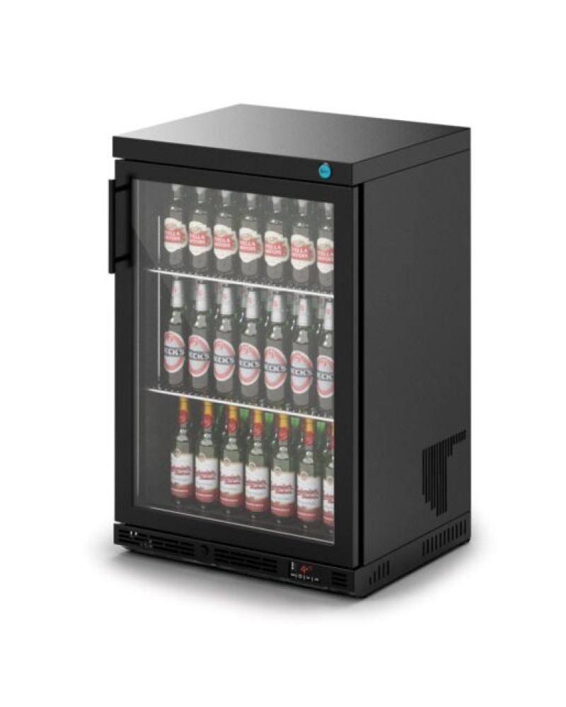 F76/150/B - IMC Ventus V60 Bottle Cooler [Front Load] - Glass Door - Black Painted Frame - H 900 mm - W 600 mm - R290